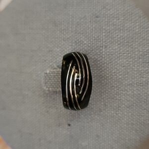 3/$30 Black Silver Dome Metal Ring